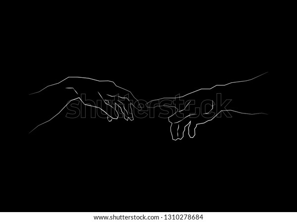 God Adams Hands Creation Human Genesis Stock Vector Royalty Free