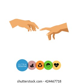 God and Adams Hands Icon
