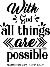 God All Things Possible Christian Vector Stock Vector (Royalty Free ...