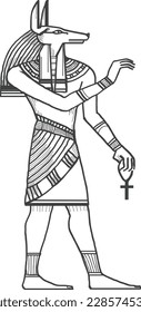God Anubis, Ancient Egyptian Sign Vector EPS10