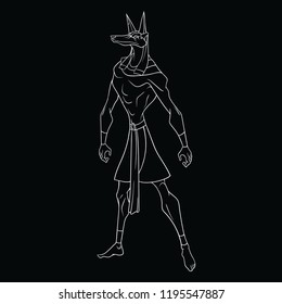 God Anubis on a black background