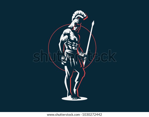 God Ares Mars Spear His Hands Stock Vector (Royalty Free) 1030272442