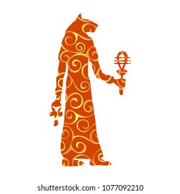 God Bastet cat egyptian pattern silhouette ancient egypt