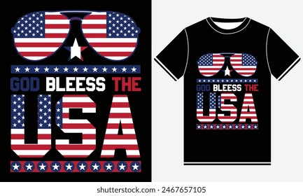 God Bleess The Usa T-shirt, 4th of July, 4th of July Dress, USA Flag T-shirt, America T-shirt, Independence day, Freedom Shirt, USA T shirt, Vector, USA T-shirt Design Template, Print