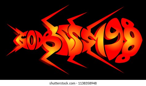 "God Bless 1988". Hand drawn lettering and custom typography quotes isolated on black background for your designs: t-shirts, bags, posters, cards, etc.
