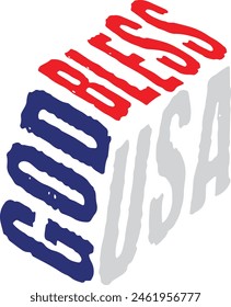 God Bless America 3D Vector	