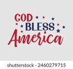 God Bless America, The 4th of July National Holiday, Vector Illustration