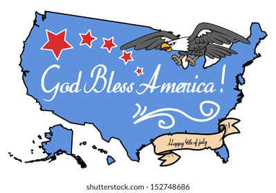 God Bless America - 4th of July Vector