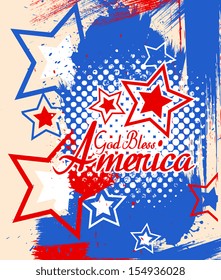 God Bless America - 4th of July Vector theme Design