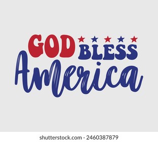 God Bless America, The 4th of July National Holiday. Vector Illustration