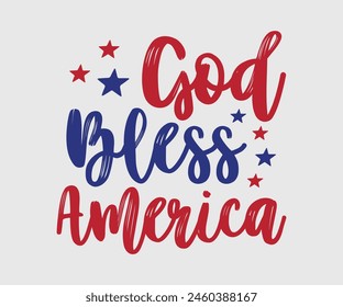 God Bless America, The 4th of July National Holiday. Vector Illustration