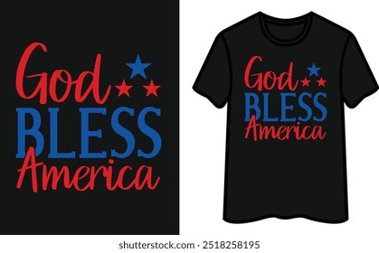 God Bless America. 4th Of July T-Shirt Design