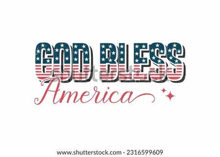 God Bless America 4th of July Sublimation T shirt design