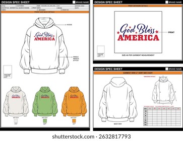GOD BLESS AMERICA DTF PRINT ON STYLISH TRENDY WINTER HOODIE 