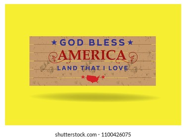 God Bless America, Land that i love, logo vintage concept., vector eps 10.