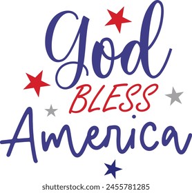 God Bless America Machine Embroidery Design. 8 Sizes