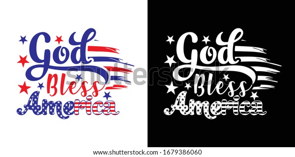 God Bless America Printable Vector Illustration Stock Vector (Royalty ...