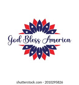 god bless america sunflower monogram,love america