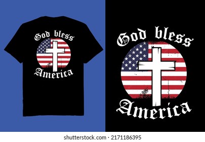 God bless America - t shirt design vector