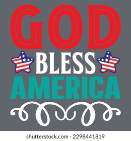 God Bless America T-shirt Design Vector File