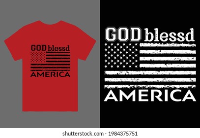 God Bless America T-Shirt Vector Design, America Shirt, Patriotic T-Shirt