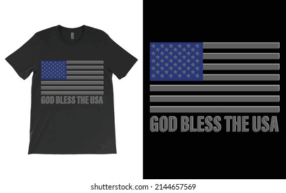 God Bless America T-Shirt Vector, 4th of July Shirt, Independence Day, Memorial Day T-Shirt, Freedom Shirt, Patriotic Shirt.