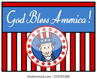God Bless America - Uncle Sam - Background Vector
