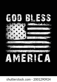 God bless america usa grunge flag christian tshirt design