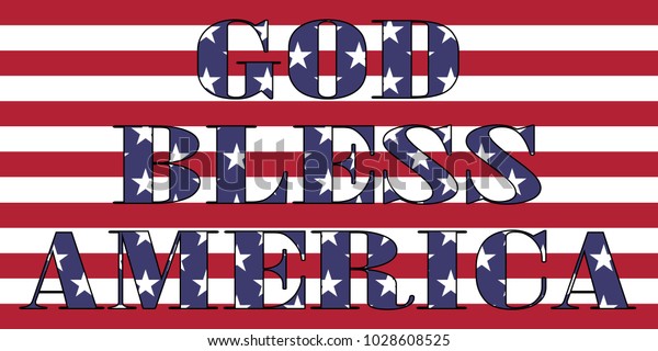 God Bless America Words On Usa Stock Vector (Royalty Free) 1028608525