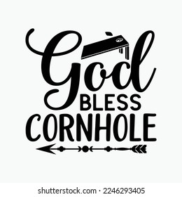 God Bless Cornhole funny t-shirt design