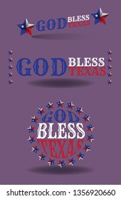 God Bless Texas Logo Design Concept, Vector EPS 10.