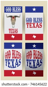 God Bless Texas With Map And Star Collection.