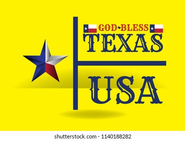 God Bless Texas USA Logo Concept, Vector EPS 10.