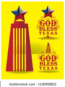 God Bless Texas, Vector Eps 10