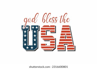 God Bless USA 4th of July Sublimation T shirt design