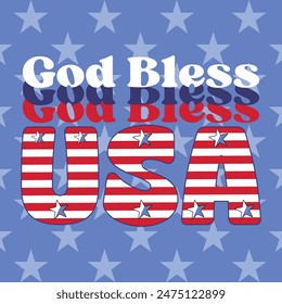 God Bless USA T-Shirt Design Vector Illustration Graphic