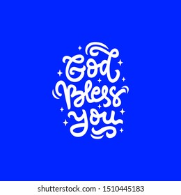god bless you hand drawn lettering inspirational and motivational quote