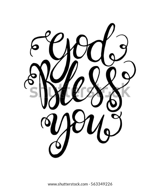 God Bless You Hand Lettered Quote 库存矢量图 免版税