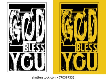 God Bless You Lettering