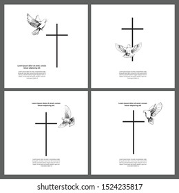 God bless you religious cards set, templates kit, universal prints, poster design