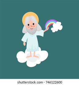 God character creating rainbow