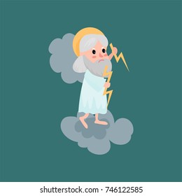 God character throwing a bolt of lightning