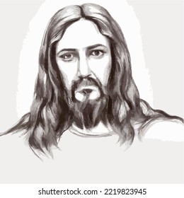 God, Church, Religion, Heaven, Christianity, Jesus Christ Portrait, Jesus Christ Drawing, Jesus Christ Vector Illustration Design
