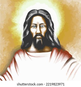 God, Church, Religion, Heaven, Christianity, Jesus Christ Portrait, Jesus Christ Drawing, Jesus Christ Vector Illustration Design
