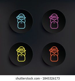 God dark badge color set icon. Simple thin line, outline vector of mythology icons for ui and ux, website or mobile application