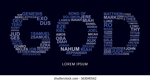GOD, designed using bible words genesis to revelation graphic vector.