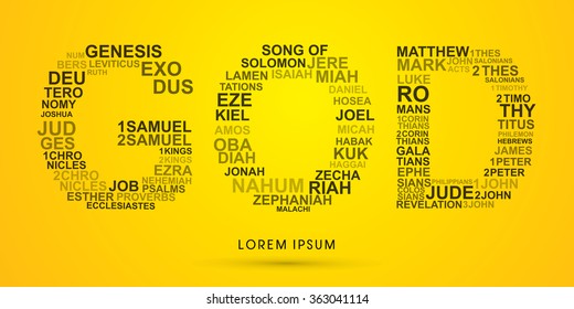 GOD, designed using bible words genesis to revelation graphic vector.