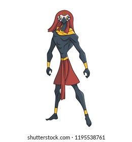 God of Egypt with the head of a bird of Ra