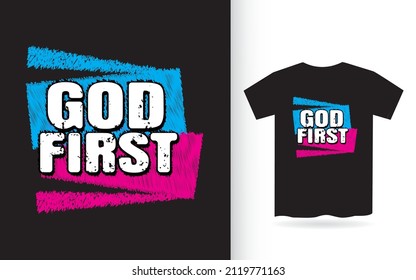 God first typography design for t shirt print