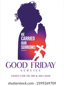 God Friday social bible post vector illustration